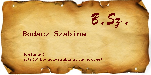Bodacz Szabina névjegykártya